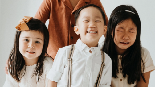 Tiffany Ling produced spot for Google Photos three children posing for a photo