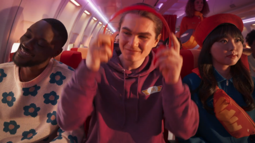 Tiffany Ling produced spot for McDonalds three people seated on an airplane